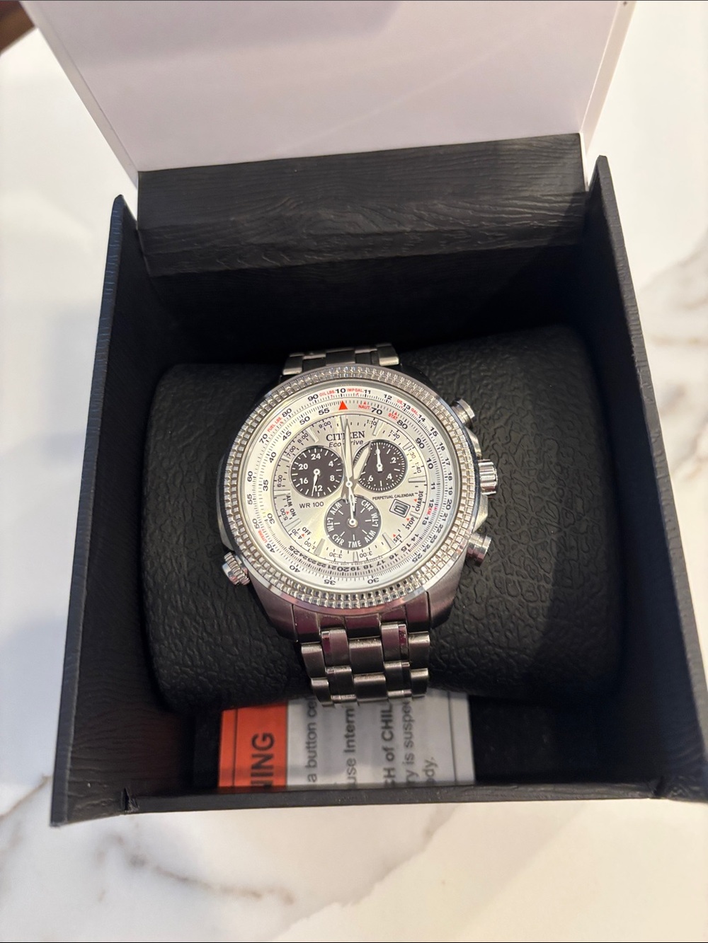 Men's Citizen Eco-Drive® Perpetual Calendar Chronograph Stainless Steel Watch